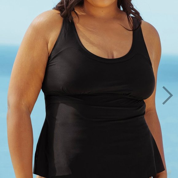 Shapermint Essentials Adjustable Strap Wire Free Tankini Black Size L NWT - Picture 1 of 5
